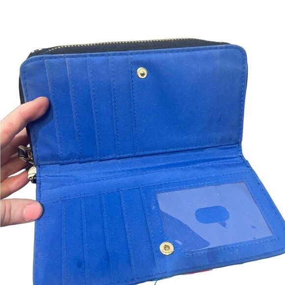 Blue and Red Floral Chevron Wallet - Picture 3 of 6